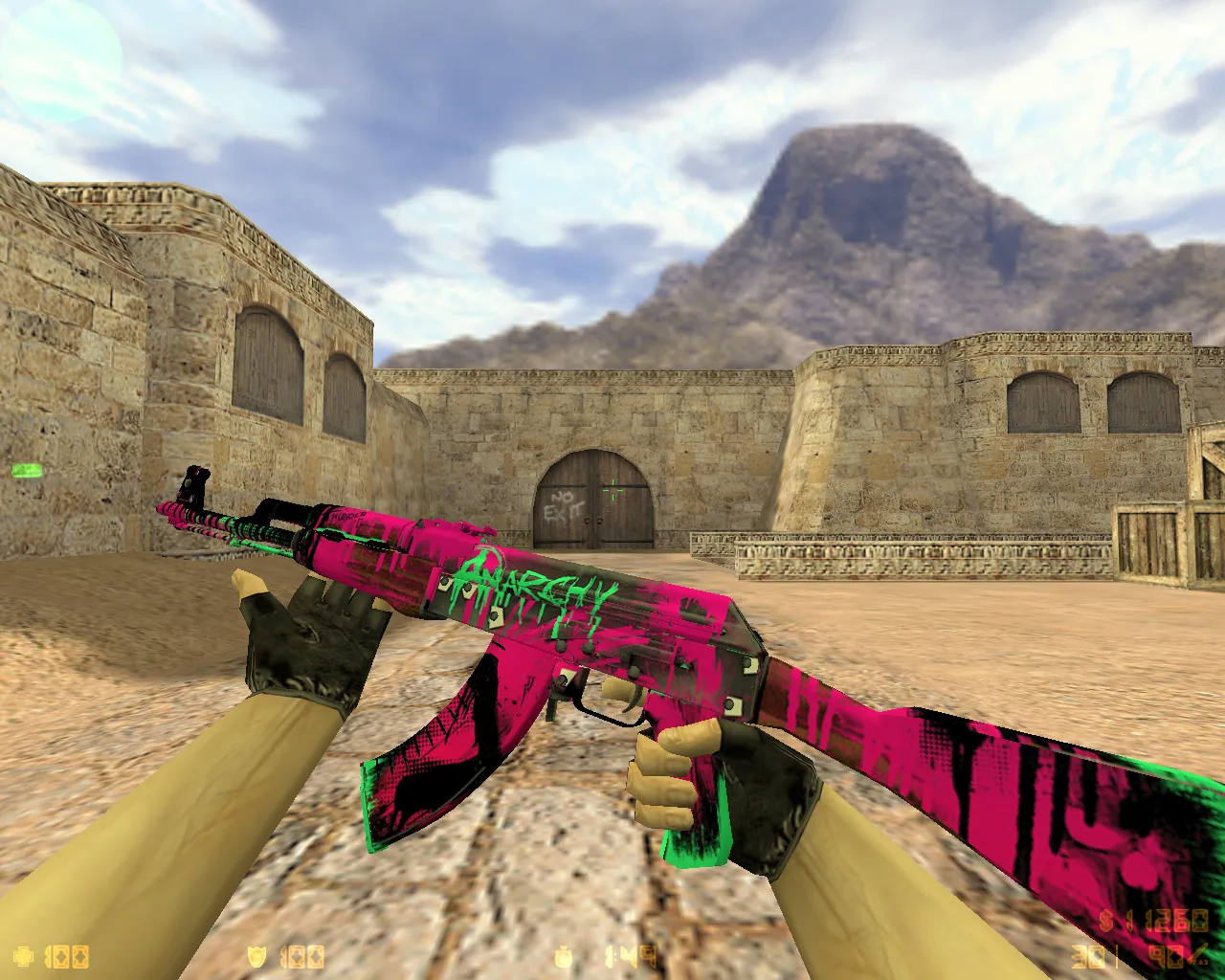 Скриншот CS 1.6 от GEN: блогерская сборка с v_/p_/w_ оружием, масками Гая Фокса, белым меню, оптимизированным конфигом