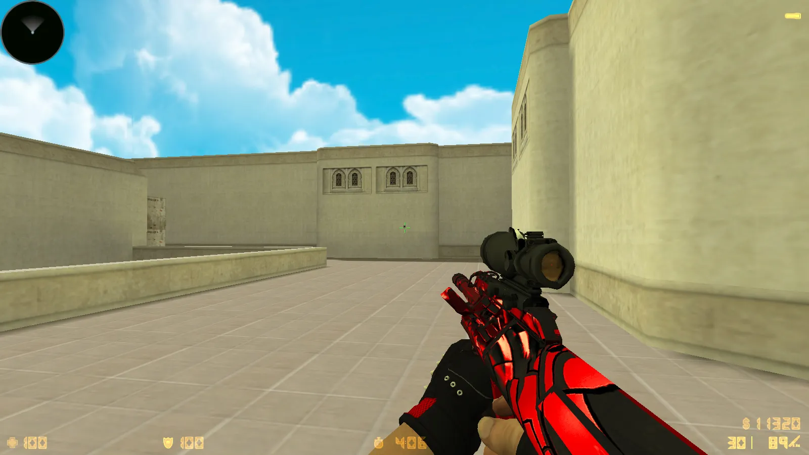 Скриншот  CS 1.6 CS GO V2: 12 обновок, 30 скинов оружия и перчатки, темное меню, звуки, музыка, конфиг