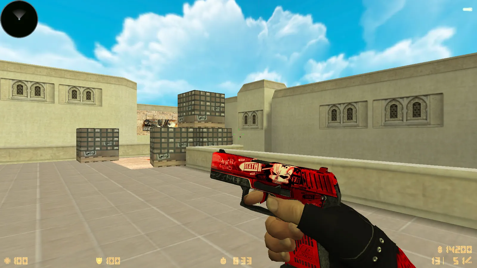 Скриншот  CS 1.6 CS GO V2: 12 обновок, 30 скинов оружия и перчатки, темное меню, звуки, музыка, конфиг