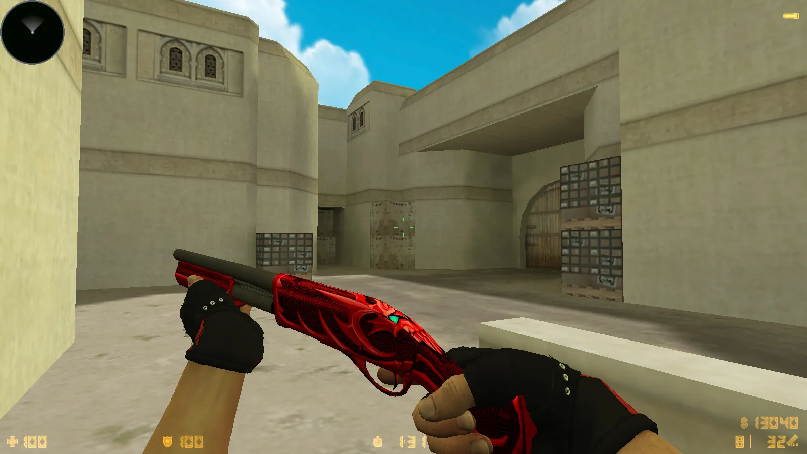 Скриншот  CS 1.6 CS GO V2: 12 обновок, 30 скинов оружия и перчатки, темное меню, звуки, музыка, конфиг