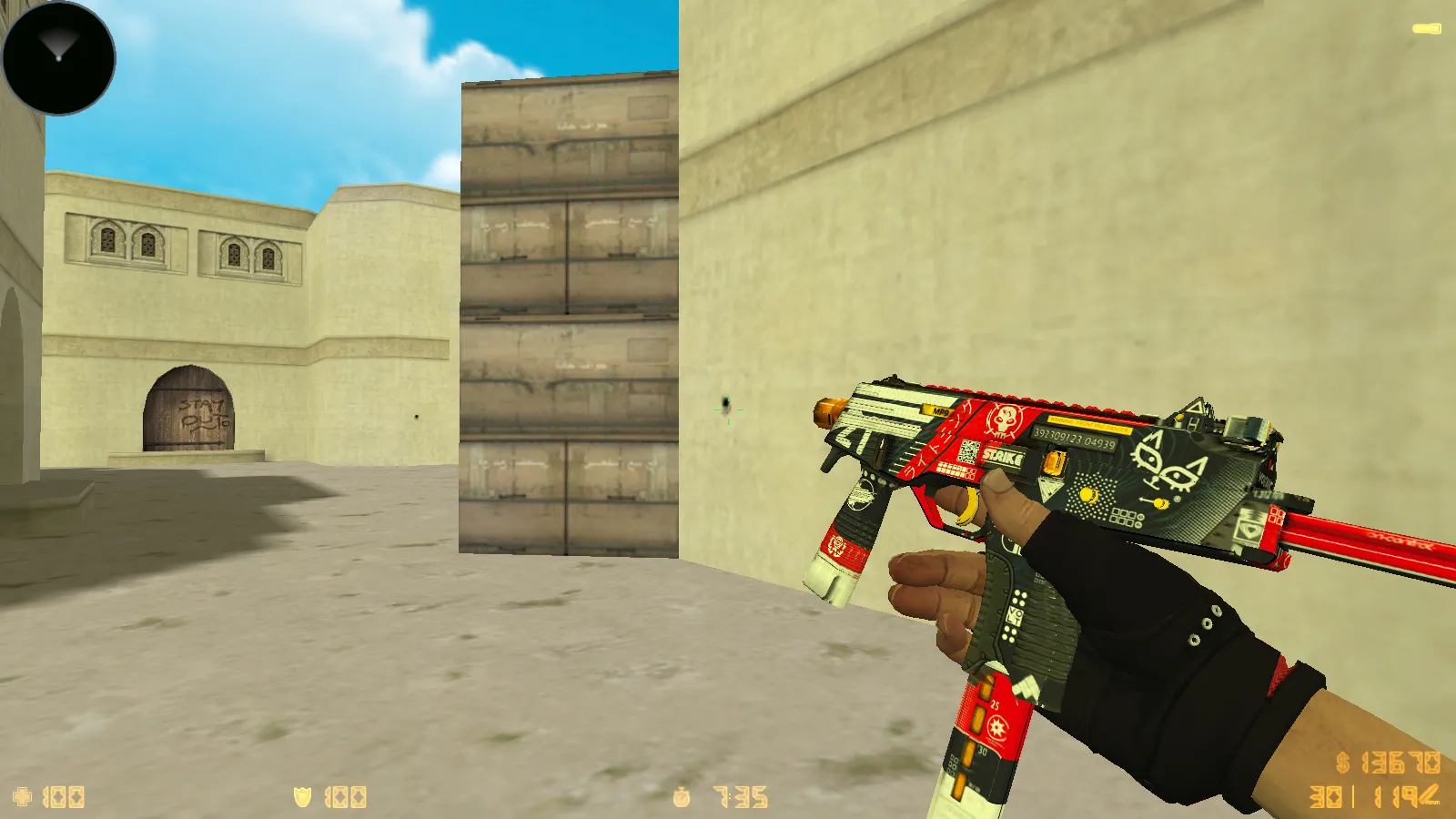 Скриншот  CS 1.6 CS GO V2: 12 обновок, 30 скинов оружия и перчатки, темное меню, звуки, музыка, конфиг