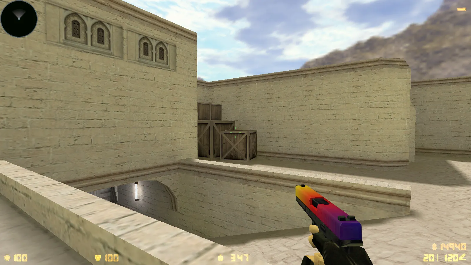 Скриншот  CS 1.6 CS GO v3 без анимации: скины, звуки и черное меню, оптимизированный конфиг, без рисков и автоконнекта