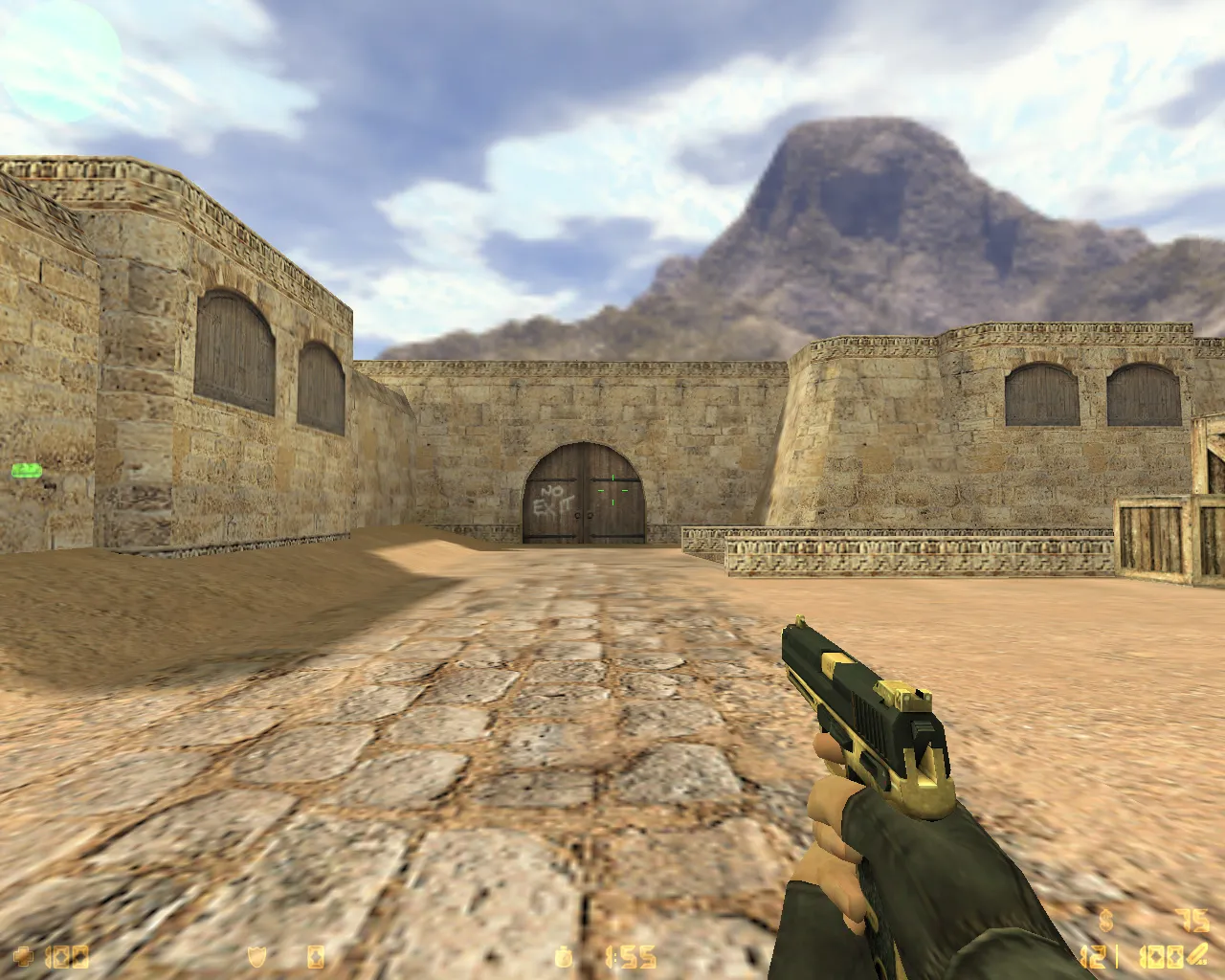 Скриншот  Золотую CS 1.6: скины, темная тема меню, 27 золотых моделей оружия и оптимизированный конфиг