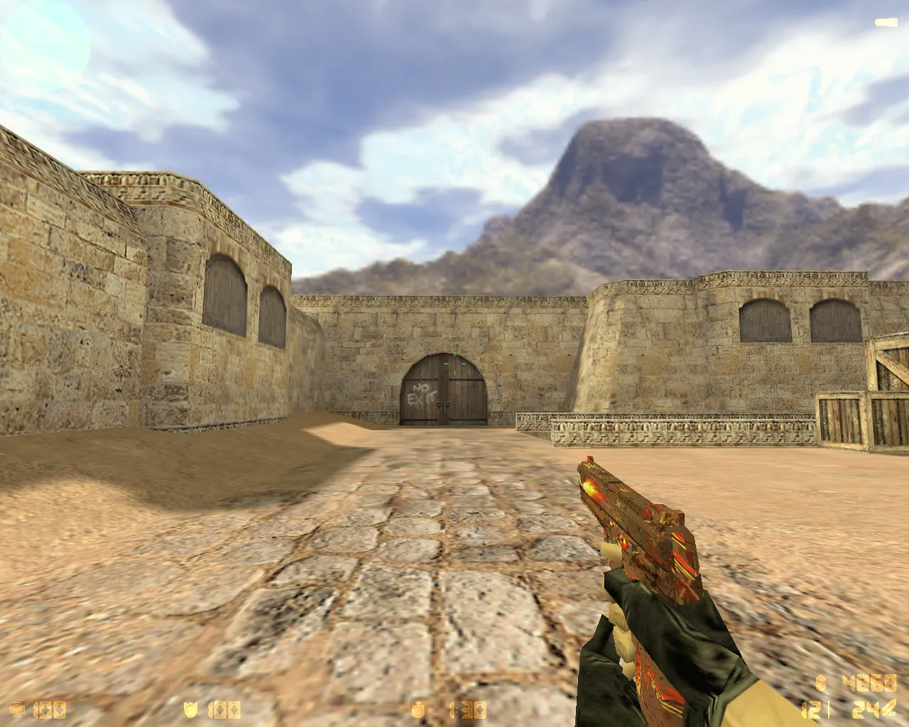 Скриншот  CS 1.6 «Хэллоуин» сборка: скины оружия, Билли за спецназ, тыквоголовый за террористов и оптимизированный config.cfg