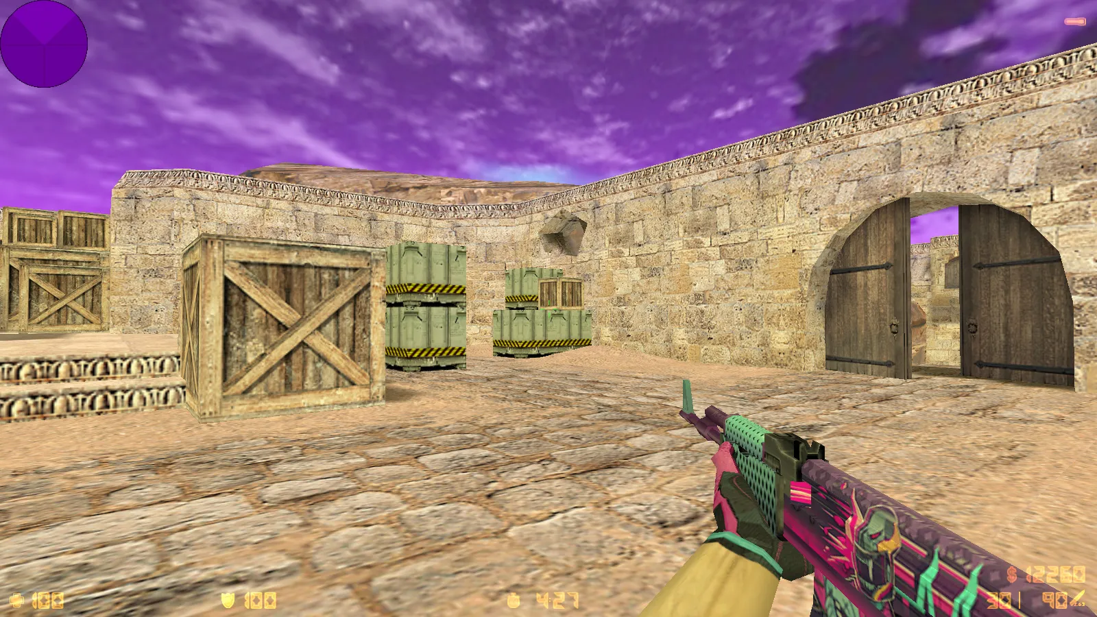 Скриншот CS 1.6 от hoss: блогерская сборка с 9 новинками, скинами, звуками, черным меню и оптимизированным конфигом