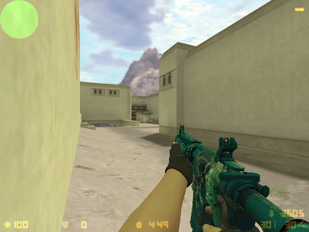 Скриншот  CS 1.6 «Гидра» сборка: скины Hydra, CS:GO гранаты, меню в зелёных тонах и стабильный запуск