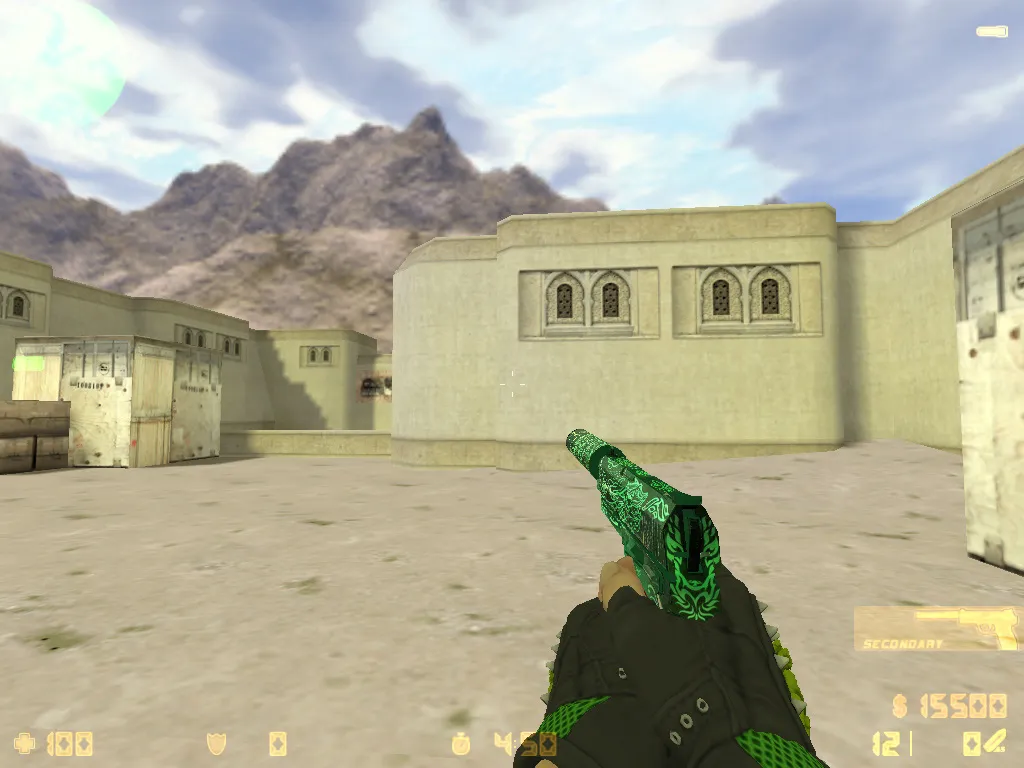 Скриншот  CS 1.6 «Гидра» сборка: скины Hydra, CS:GO гранаты, меню в зелёных тонах и стабильный запуск