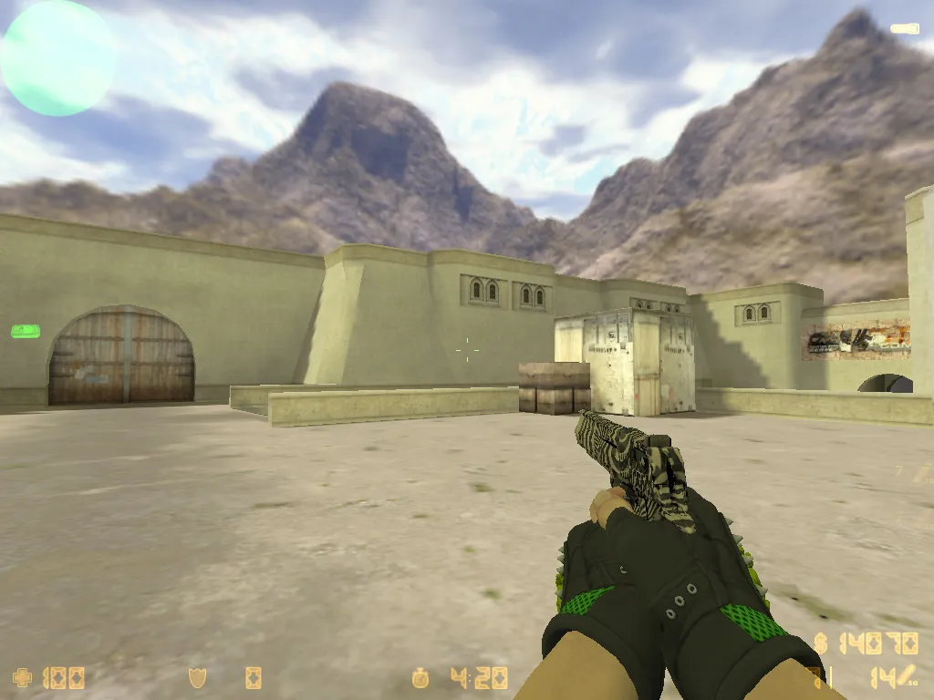 Скриншот  CS 1.6 «Гидра» сборка: скины Hydra, CS:GO гранаты, меню в зелёных тонах и стабильный запуск