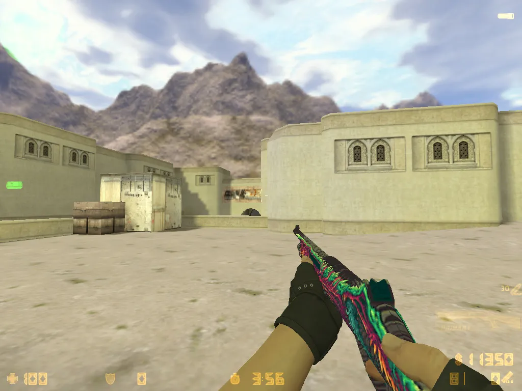 Скриншот  CS 1.6 «Гидра» сборка: скины Hydra, CS:GO гранаты, меню в зелёных тонах и стабильный запуск