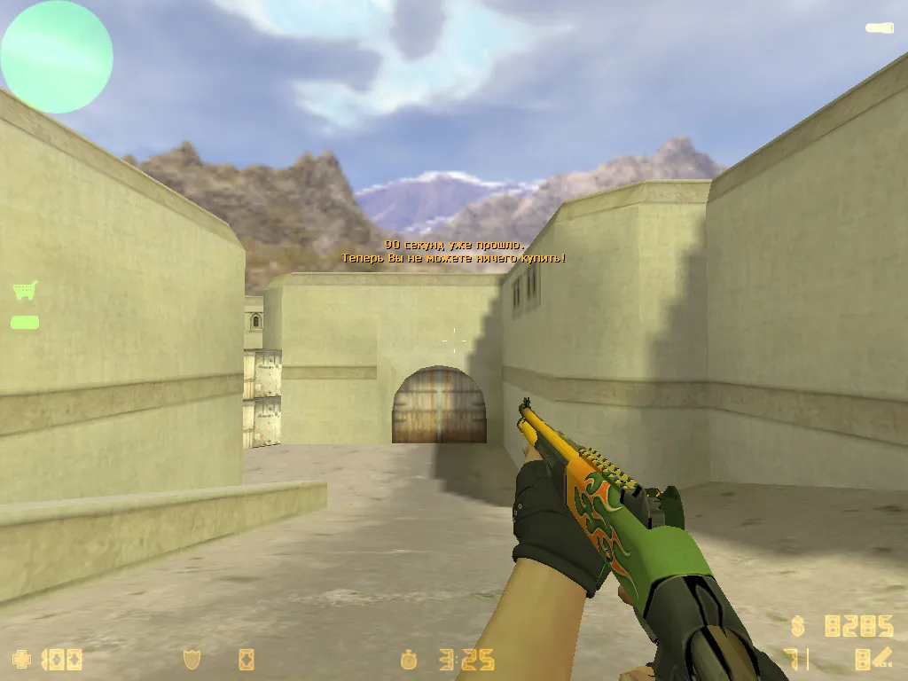 Скриншот  CS 1.6 «Гидра» сборка: скины Hydra, CS:GO гранаты, меню в зелёных тонах и стабильный запуск