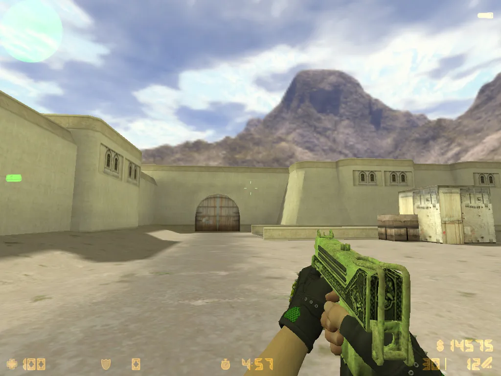 Скриншот  CS 1.6 «Гидра» сборка: скины Hydra, CS:GO гранаты, меню в зелёных тонах и стабильный запуск