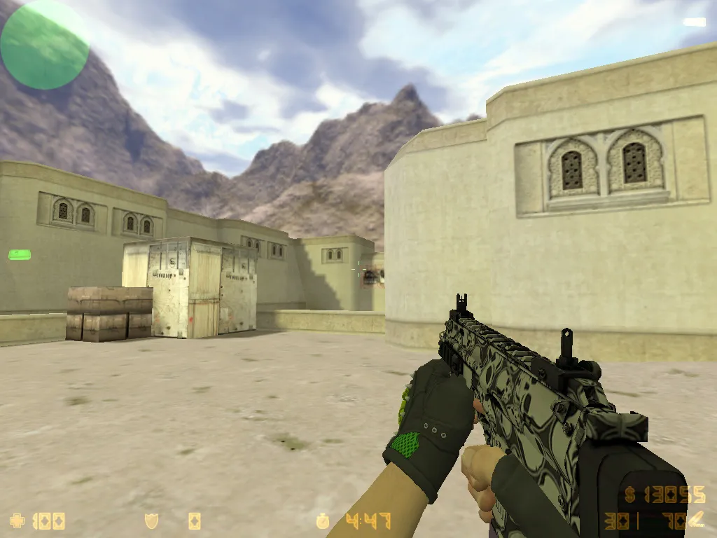 Скриншот  CS 1.6 «Гидра» сборка: скины Hydra, CS:GO гранаты, меню в зелёных тонах и стабильный запуск