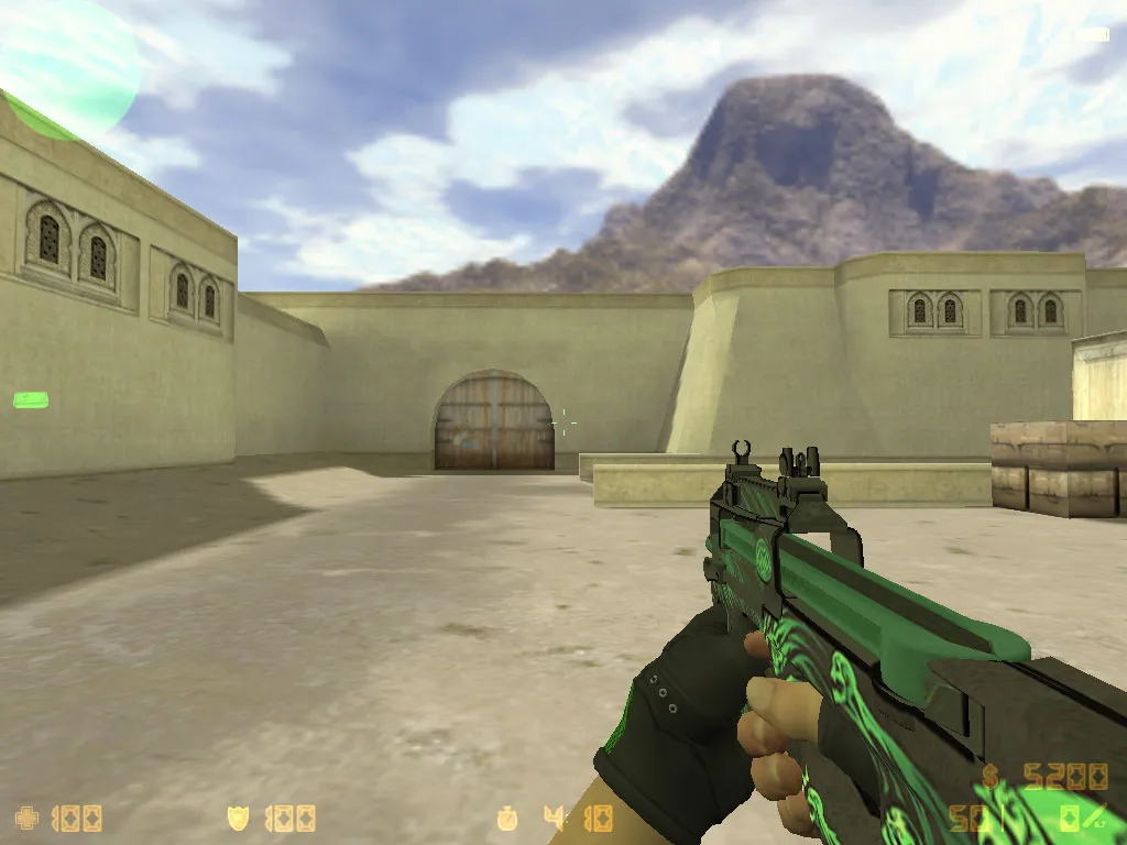 Скриншот  CS 1.6 «Гидра» сборка: скины Hydra, CS:GO гранаты, меню в зелёных тонах и стабильный запуск