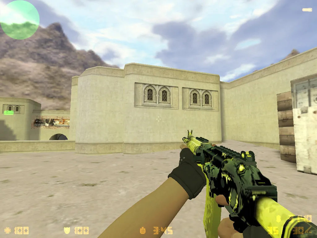 Скриншот  CS 1.6 «Гидра» сборка: скины Hydra, CS:GO гранаты, меню в зелёных тонах и стабильный запуск