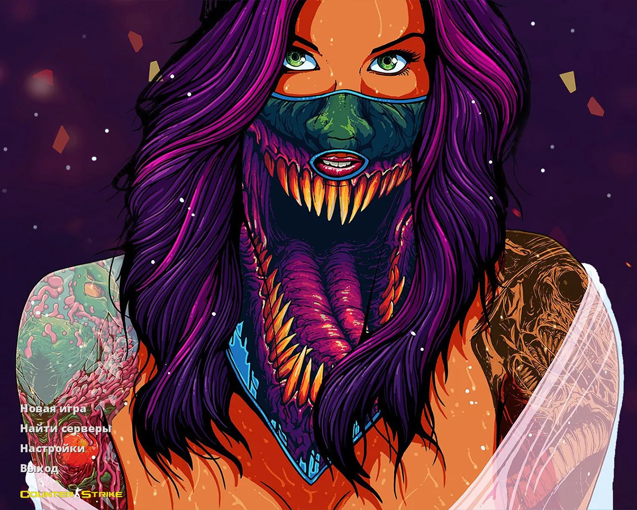 Скриншот CS 1.6 «Скоростной зверь» — скины, красно-синие модели игроков, темное меню и оптимизированный config