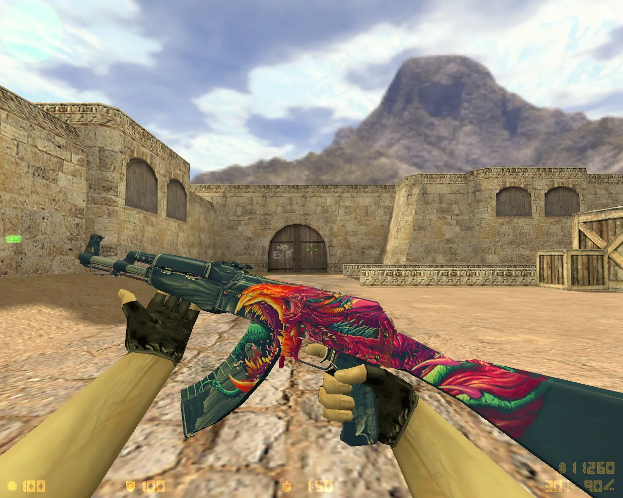 Скриншот CS 1.6 «Скоростной зверь» — скины, красно-синие модели игроков, темное меню и оптимизированный config