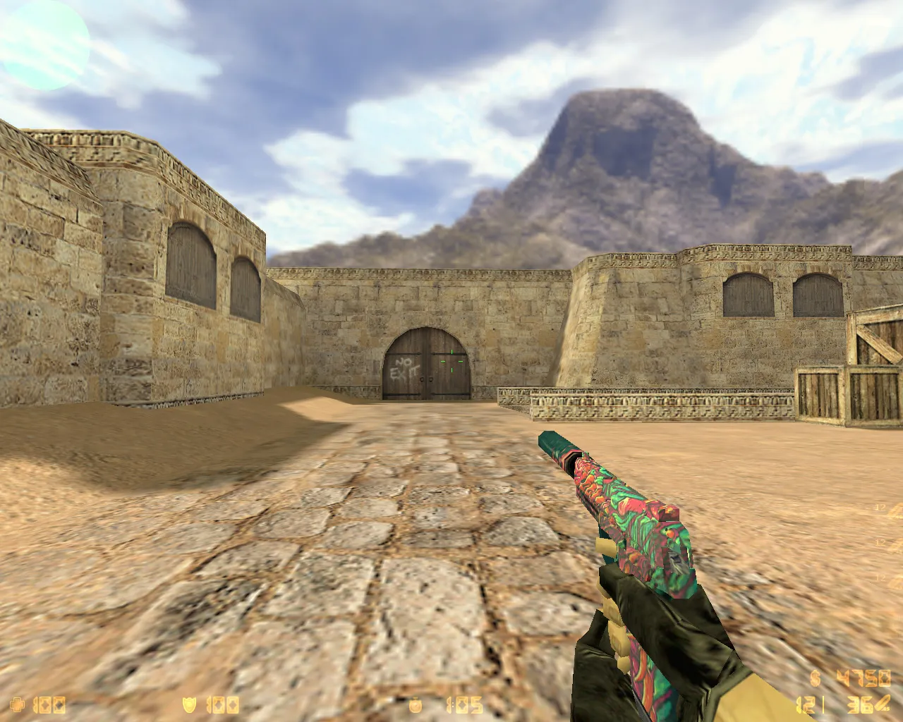 Скриншот  CS 1.6 «Скоростной зверь» — скины, красно-синие модели игроков, темное меню и оптимизированный config