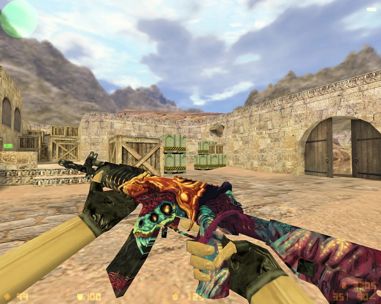 Скриншот  CS 1.6 «Скоростной зверь» — скины, красно-синие модели игроков, темное меню и оптимизированный config