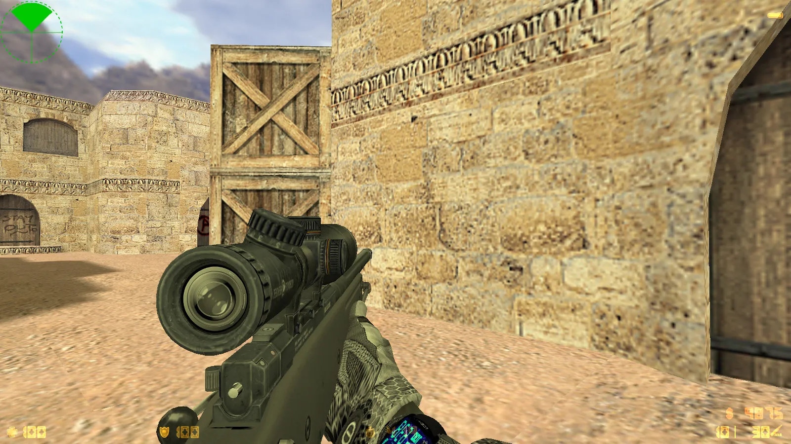 Скриншот  CS 1.6 Insane — сборка с 29 моделями оружия, темным меню, новыми перчатками, звуками и оптимизированным config.cfg