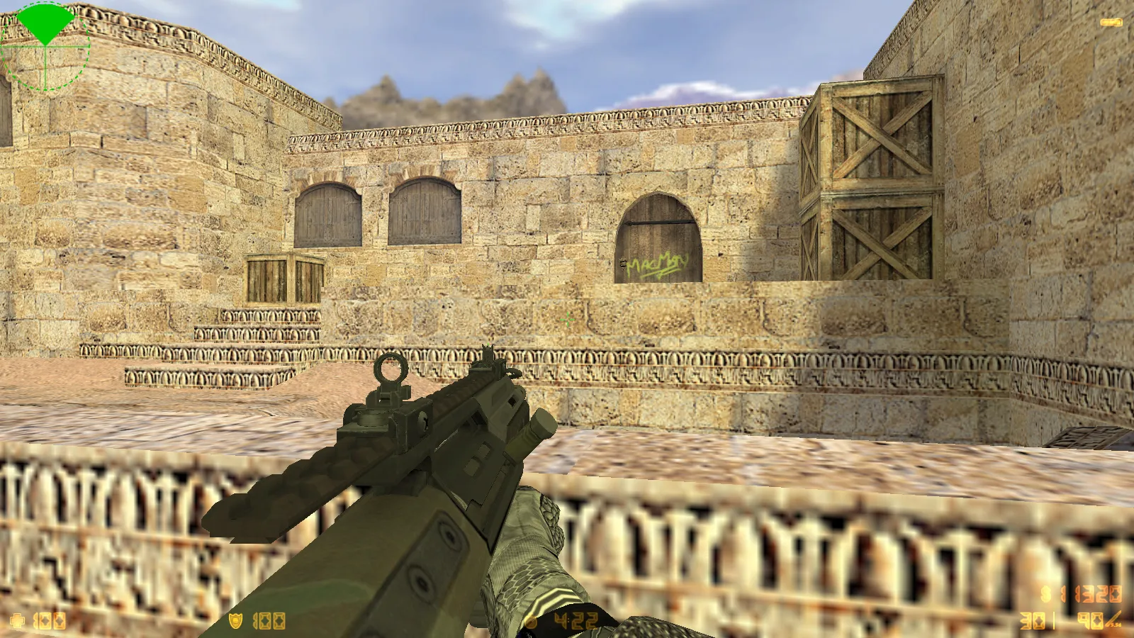 Скриншот  CS 1.6 Insane — сборка с 29 моделями оружия, темным меню, новыми перчатками, звуками и оптимизированным config.cfg