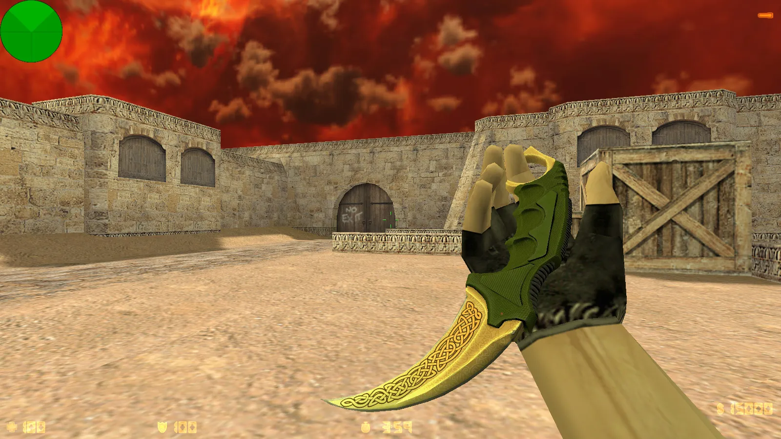 Скриншот CS 1.6 от Kartes10fps: сборка с 8 обновлениями, скины, бомба, красно-черное меню и оптимизированный конфиг