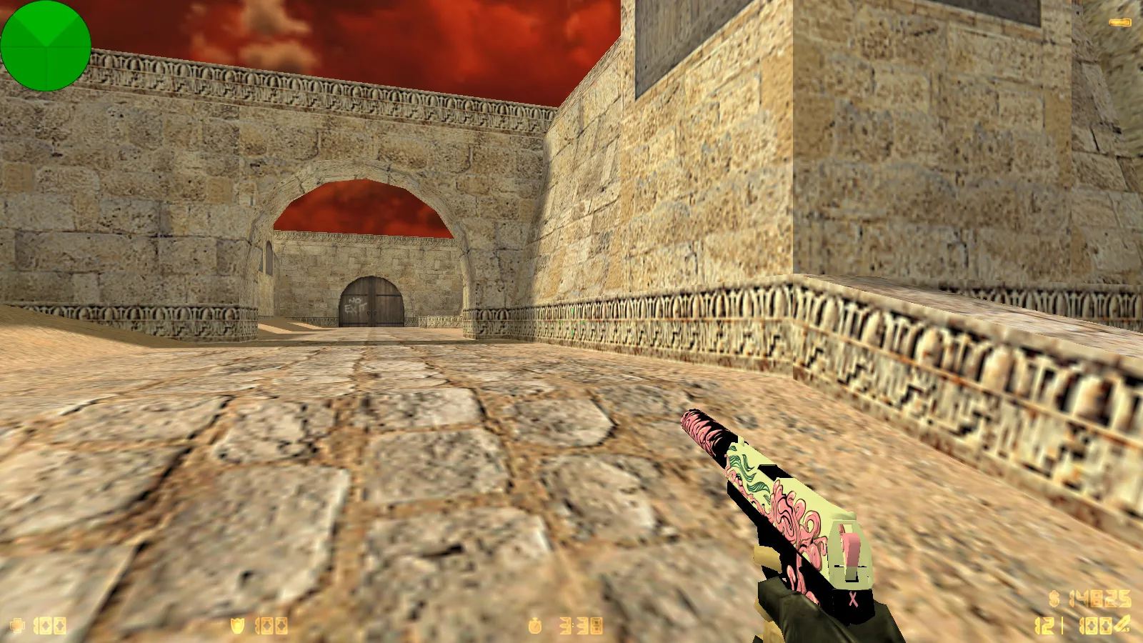 Скриншот  CS 1.6 от Kartes10fps: сборка с 8 обновлениями, скины, бомба, красно-черное меню и оптимизированный конфиг