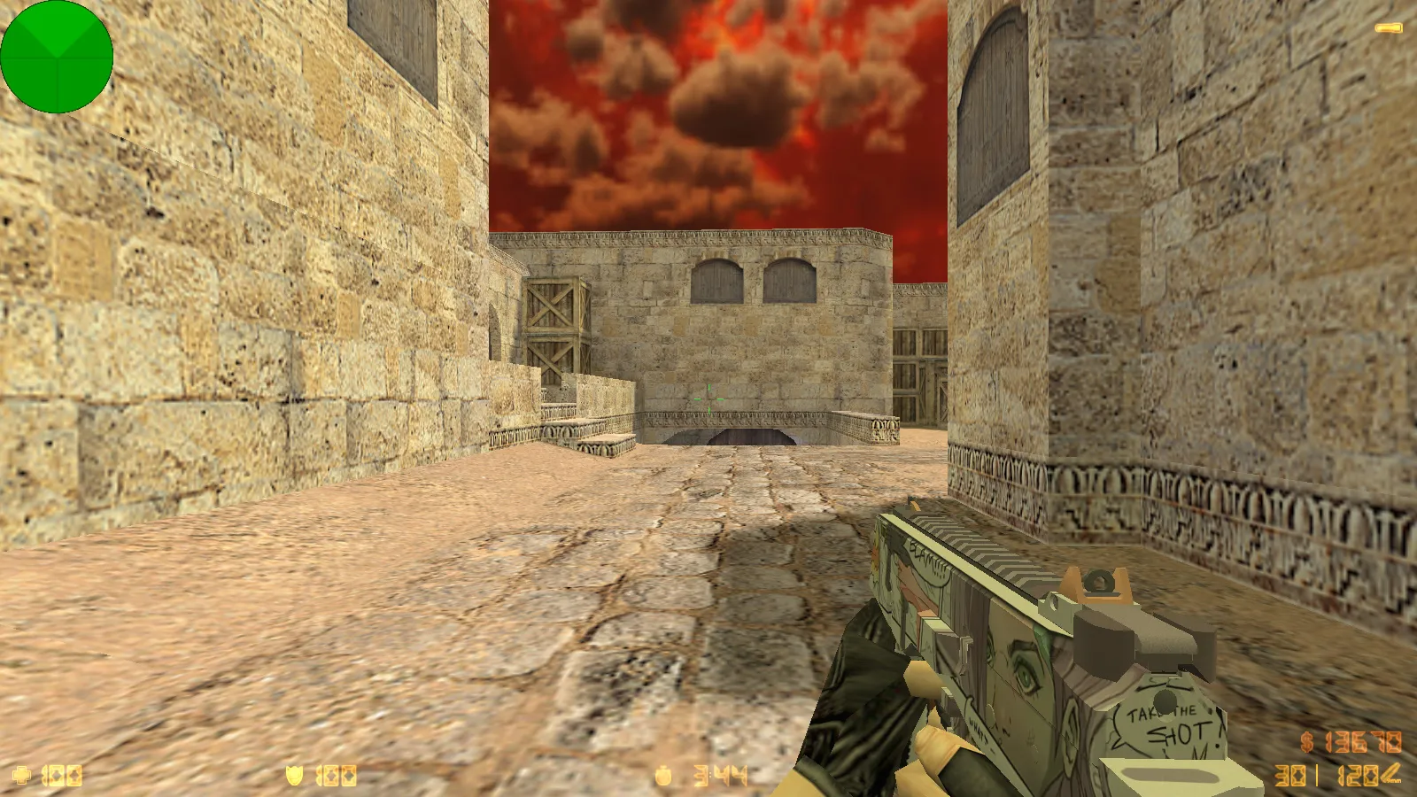 Скриншот  CS 1.6 от Kartes10fps: сборка с 8 обновлениями, скины, бомба, красно-черное меню и оптимизированный конфиг