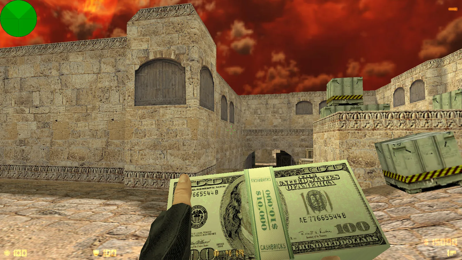 Скриншот  CS 1.6 от Kartes10fps: сборка с 8 обновлениями, скины, бомба, красно-черное меню и оптимизированный конфиг