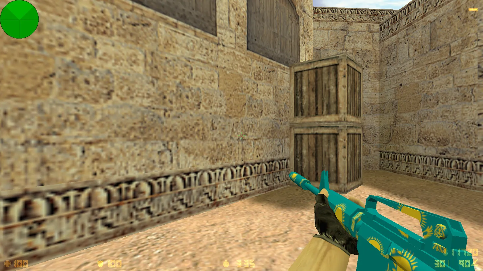 Скриншот CS 1.6 Казахстан: тематические моды, 12 скинов с флагом, темное меню и оптимизированный конфиг