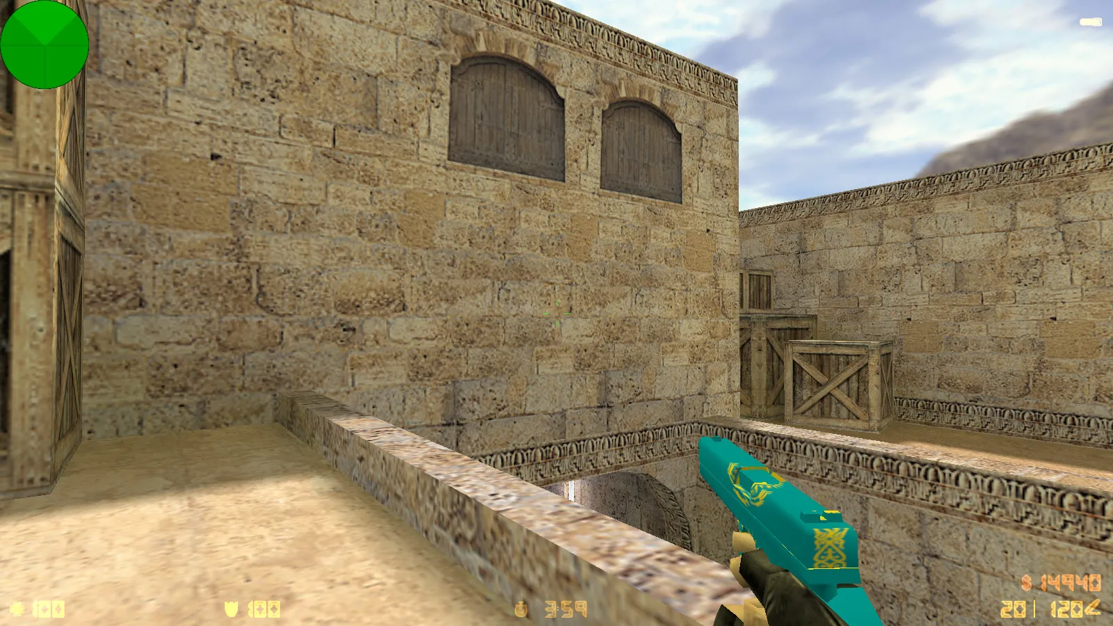 Скриншот  CS 1.6 Казахстан: тематические моды, 12 скинов с флагом, темное меню и оптимизированный конфиг