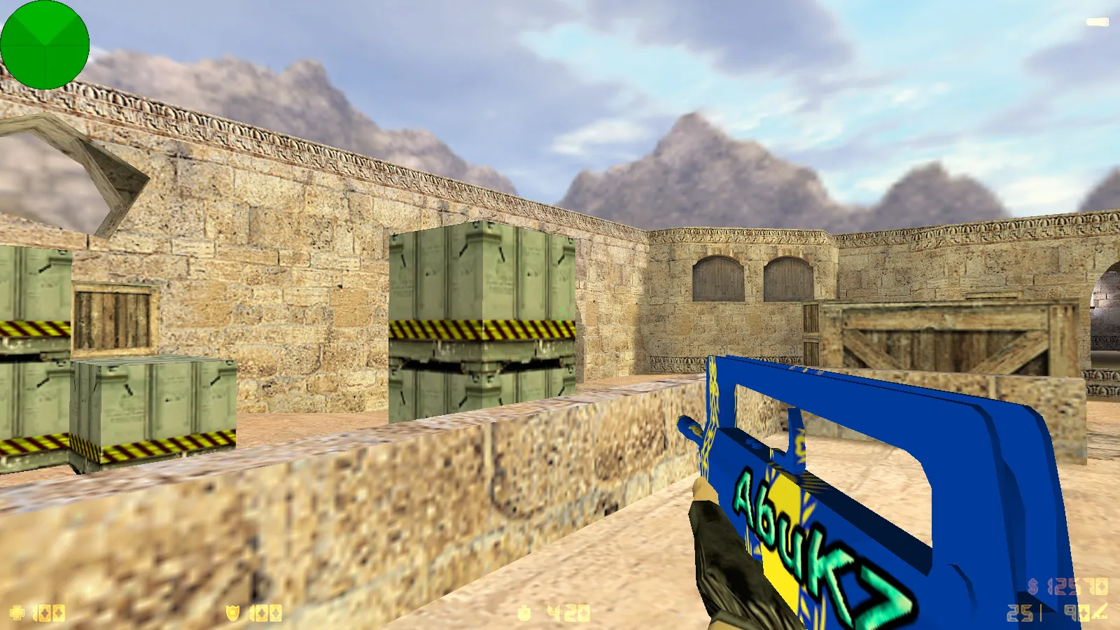 Скриншот  CS 1.6 Казахстан: тематические моды, 12 скинов с флагом, темное меню и оптимизированный конфиг