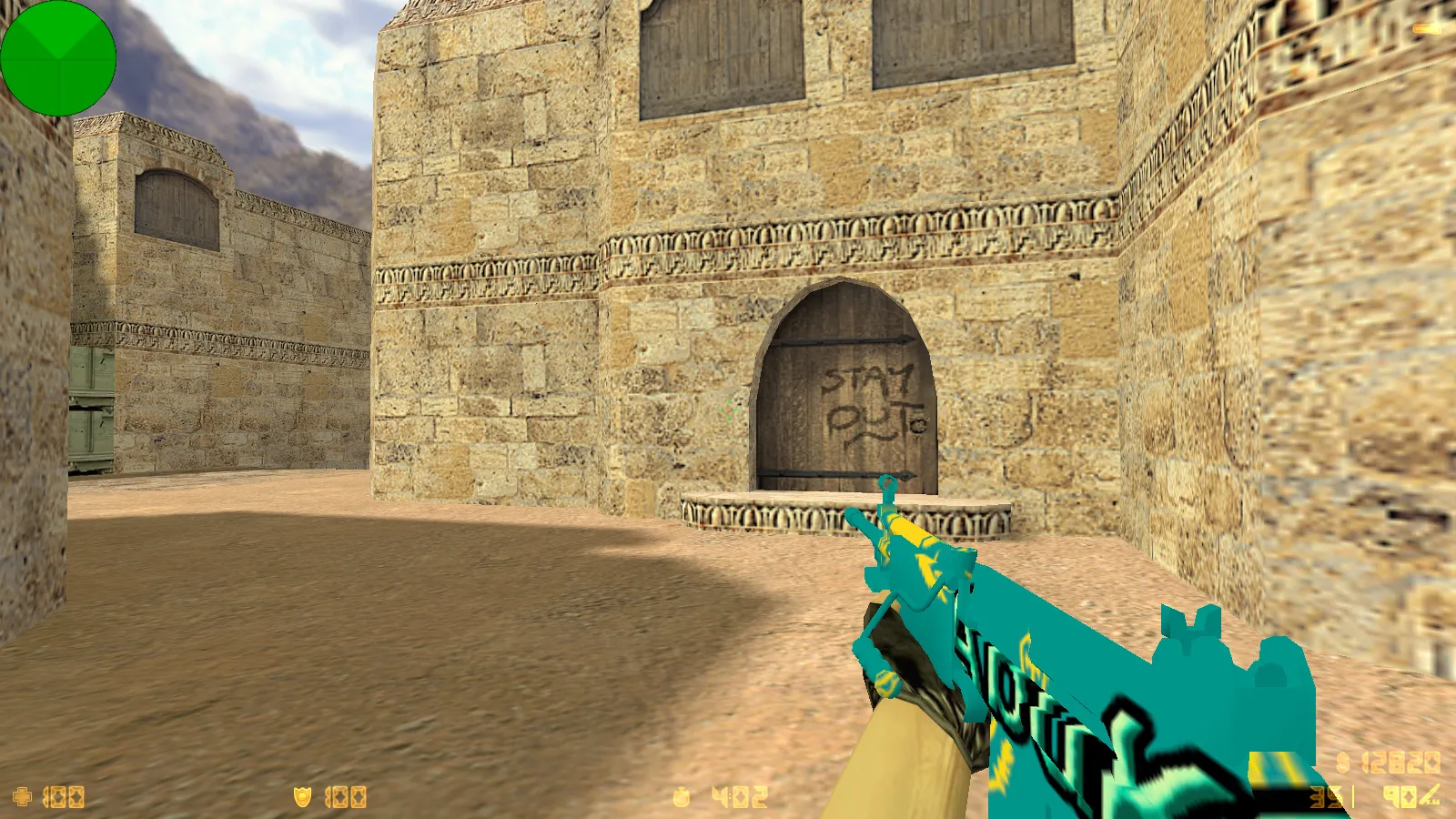 Скриншот  CS 1.6 Казахстан: тематические моды, 12 скинов с флагом, темное меню и оптимизированный конфиг