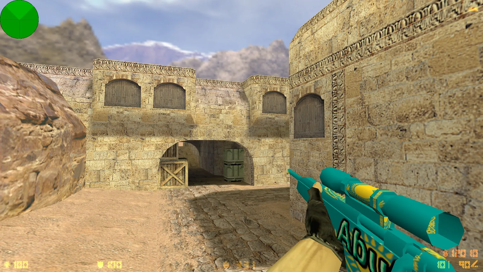 Скриншот  CS 1.6 Казахстан: тематические моды, 12 скинов с флагом, темное меню и оптимизированный конфиг