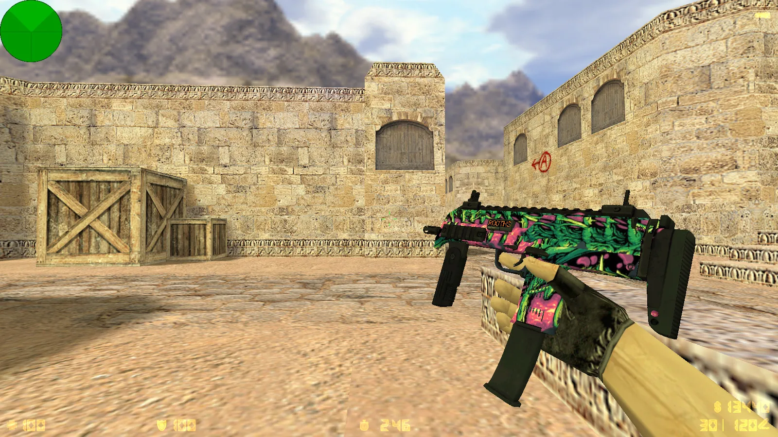 Скриншот  CS 1.6 от Kerdik Show: блогерская сборка с 15 скинами, красно-синими моделями, темным меню и оптимизированным config.cfg