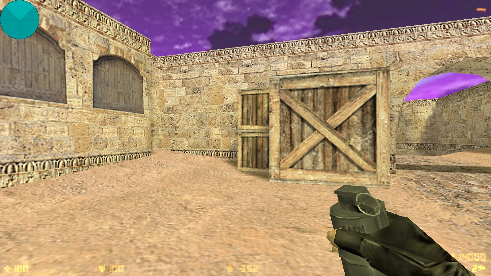 Скриншот  CS 1.6 от Kiryanov: блогерская сборка с 9 скинами, пурпурным меню, SAS-фоном Mirage и оптимизированным конфигом