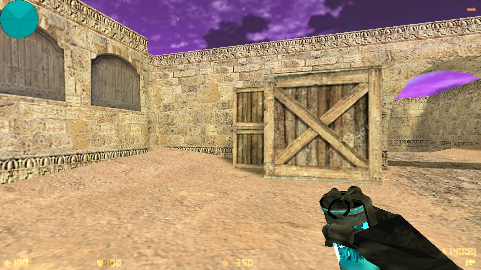 Скриншот  CS 1.6 от Kiryanov: блогерская сборка с 9 скинами, пурпурным меню, SAS-фоном Mirage и оптимизированным конфигом