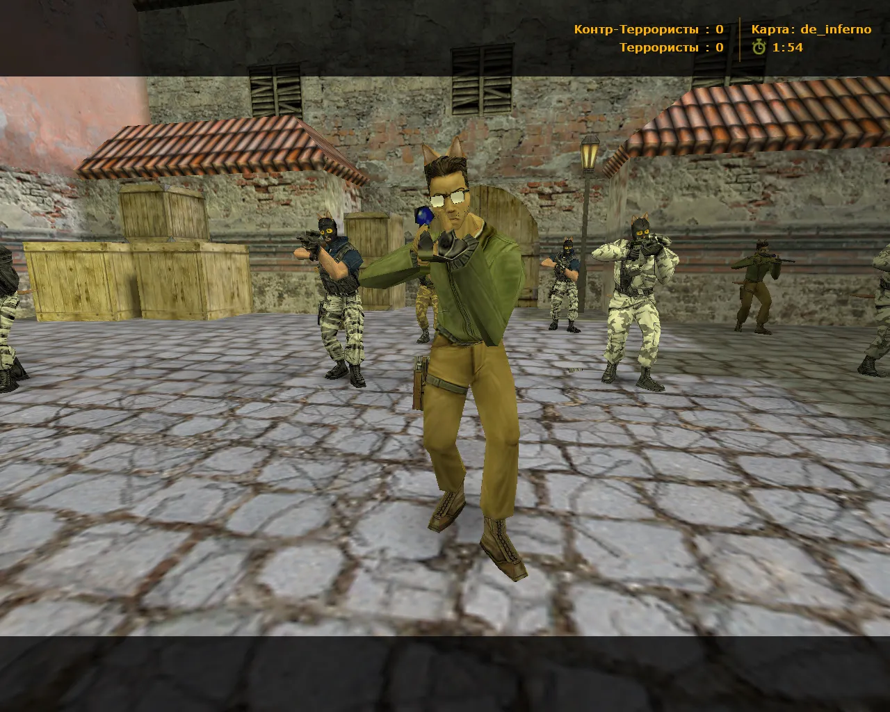 Скриншот CS 1.6 от Кошки — блогерская сборка: коты вместо людей, хвост, фон меню и оптимизированный config.cfg