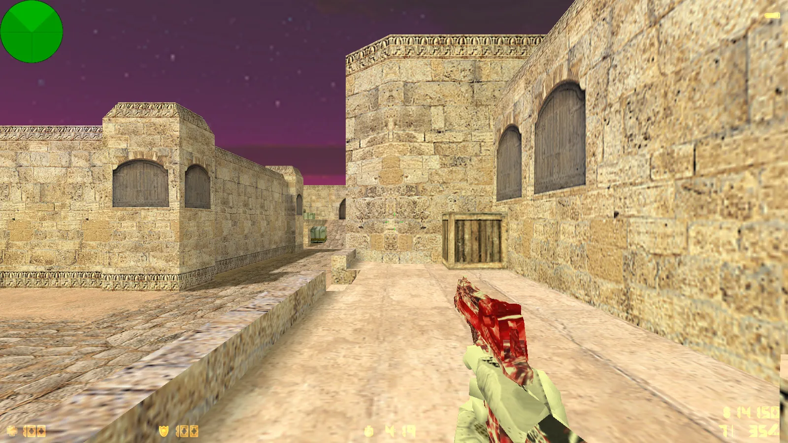 Скриншот  CS 1.6 от KuraRaze: сборка с красно-черными скинами, красными террористами и оптимизированным конфигом