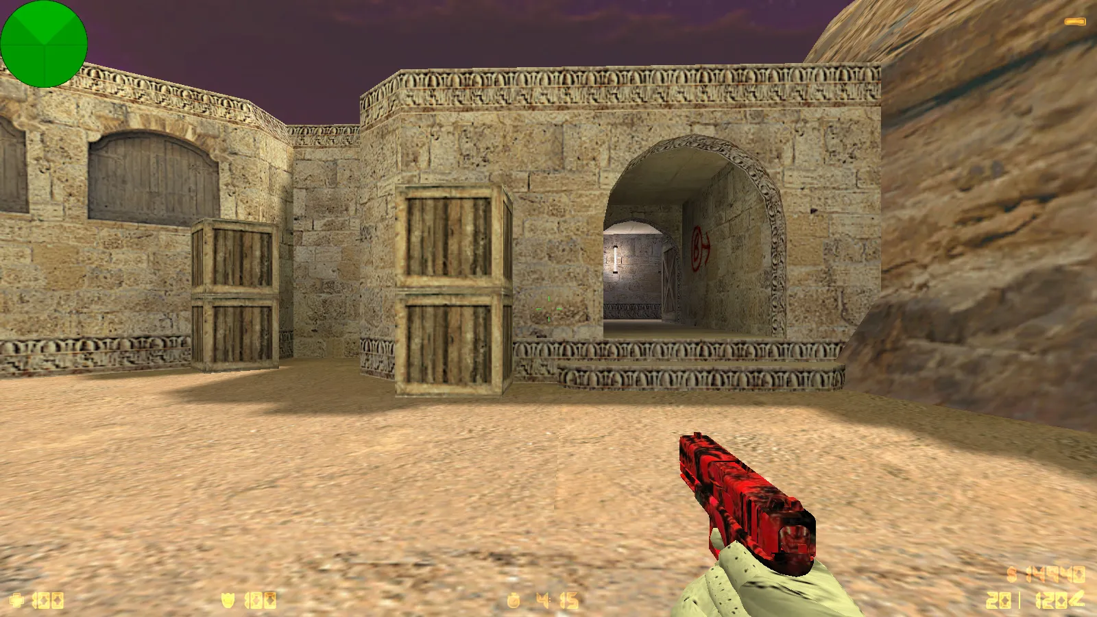 Скриншот  CS 1.6 от KuraRaze: сборка с красно-черными скинами, красными террористами и оптимизированным конфигом