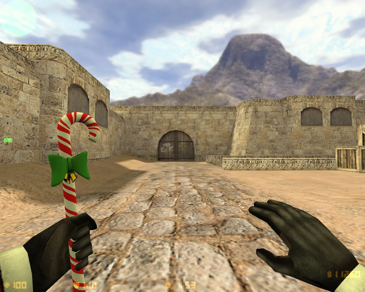 Скриншот CS 1.6 от Лама «Новогодняя» — сборка с 12 новогодними скинами, музыкой меню и оригинальным конфигом