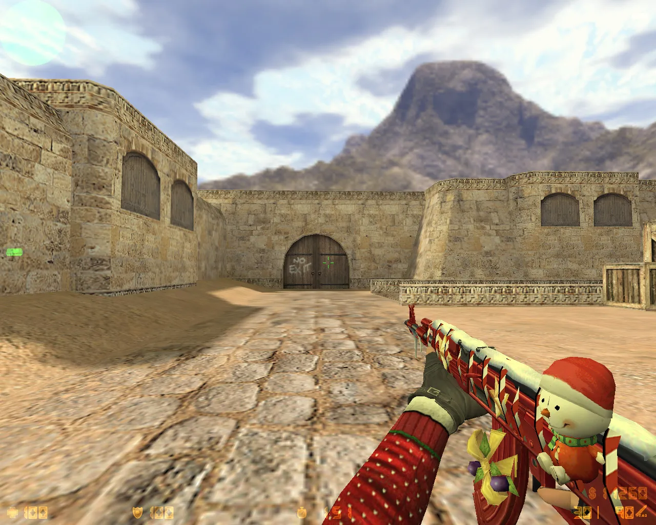 Скриншот CS 1.6 от Лама «Новогодняя» — сборка с 12 новогодними скинами, музыкой меню и оригинальным конфигом