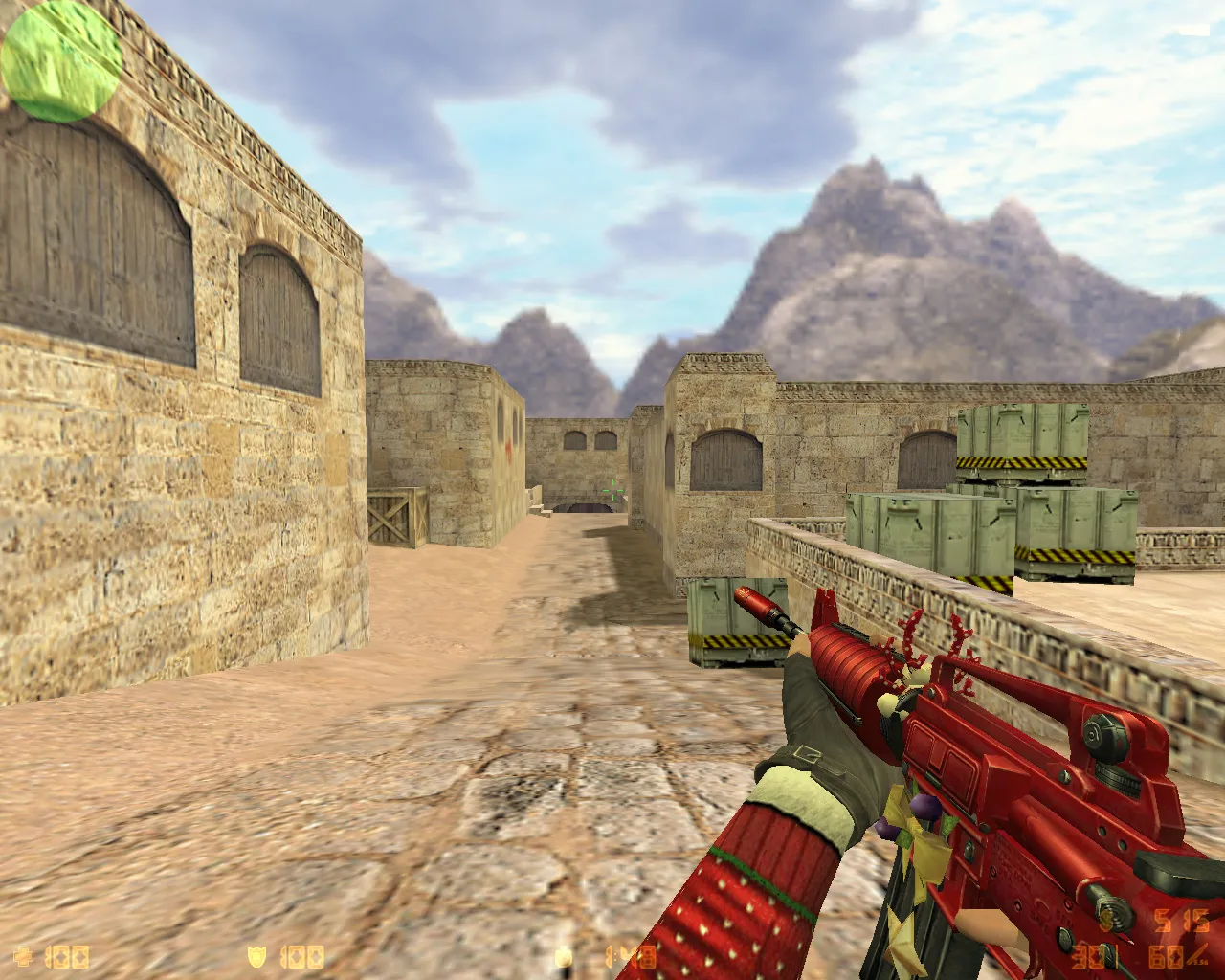 Скриншот  CS 1.6 от Лама «Новогодняя» — сборка с 12 новогодними скинами, музыкой меню и оригинальным конфигом