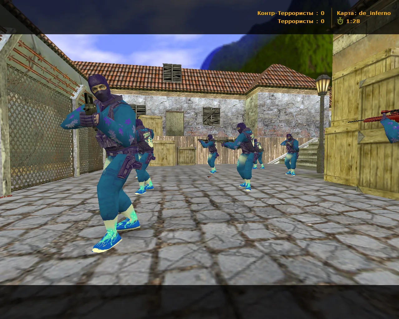 Скриншот  CS 1.6 от Лама «Новогодняя» — сборка с 12 новогодними скинами, музыкой меню и оригинальным конфигом