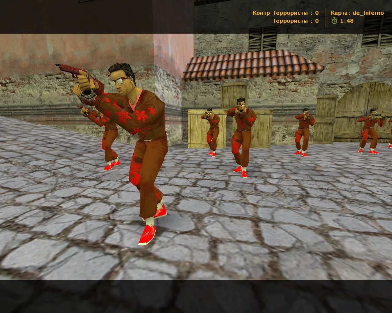 Скриншот  CS 1.6 от Лама «Новогодняя» — сборка с 12 новогодними скинами, музыкой меню и оригинальным конфигом