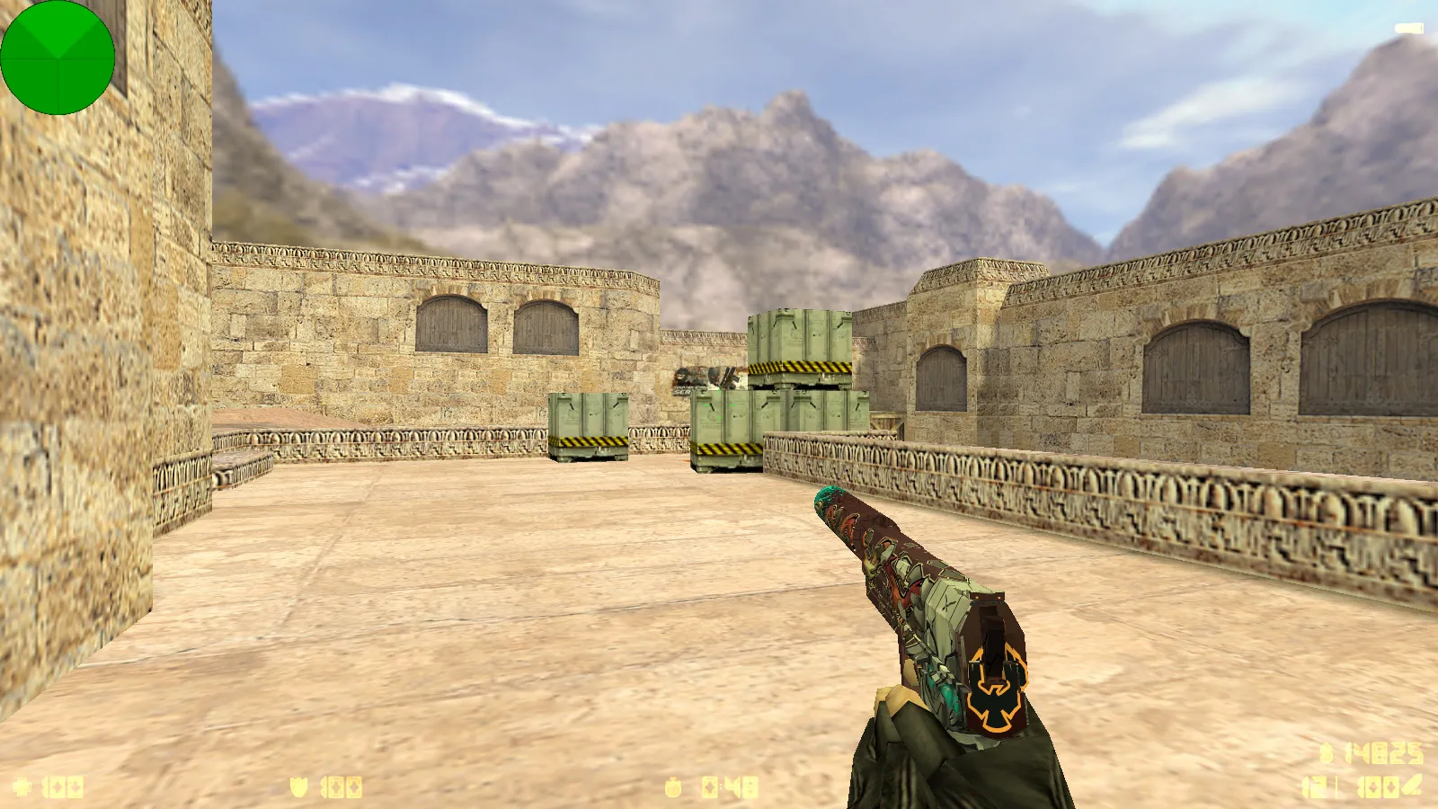 Скриншот  CS 1.6 от LаниWымбал: сборка с 7 допами, скины оружия, красно-синие модели, темное меню и оптимизированный конфиг