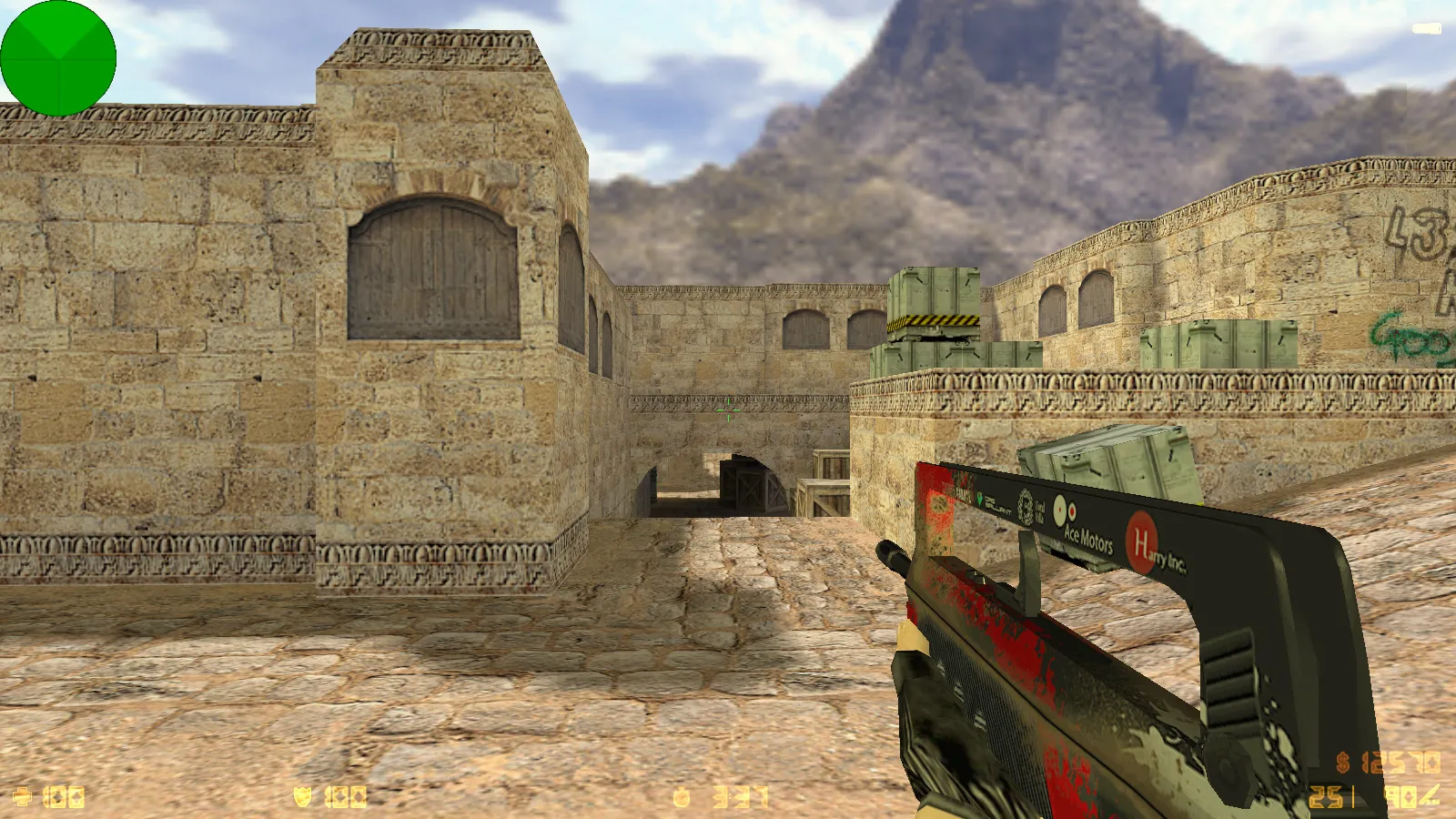 Скриншот  CS 1.6 от LаниWымбал: сборка с 7 допами, скины оружия, красно-синие модели, темное меню и оптимизированный конфиг