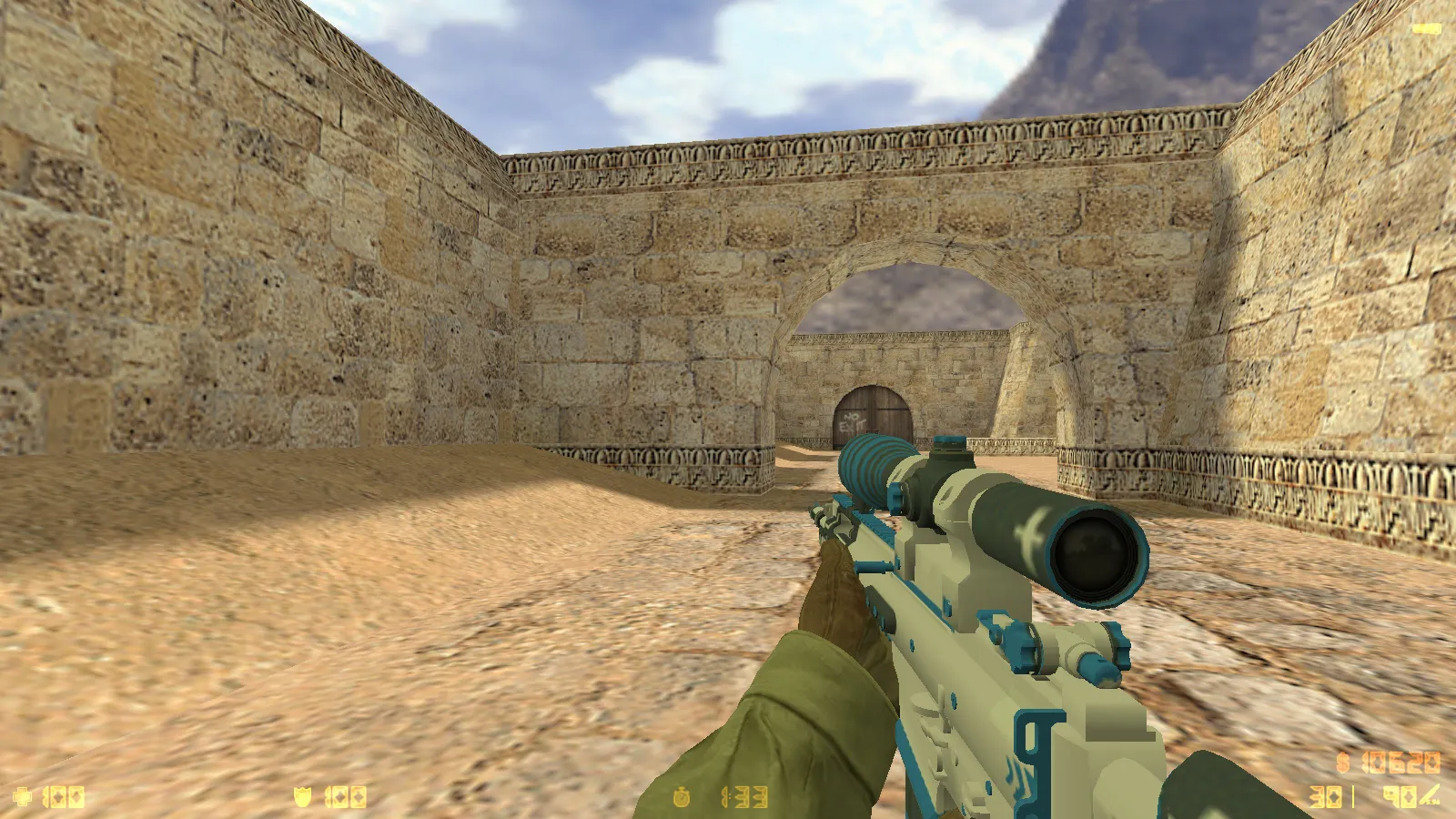 Скриншот  CS 1.6 от LаниWымбал: сборка с 7 допами, скины оружия, красно-синие модели, темное меню и оптимизированный конфиг