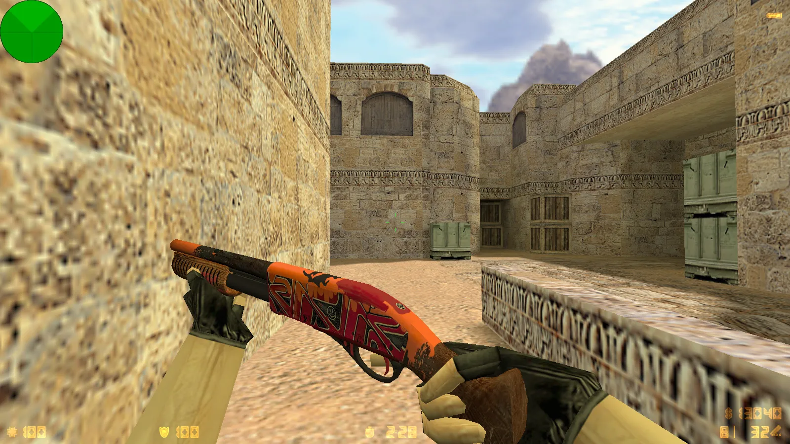 Скриншот  CS 1.6 от LаниWымбал: сборка с 7 допами, скины оружия, красно-синие модели, темное меню и оптимизированный конфиг