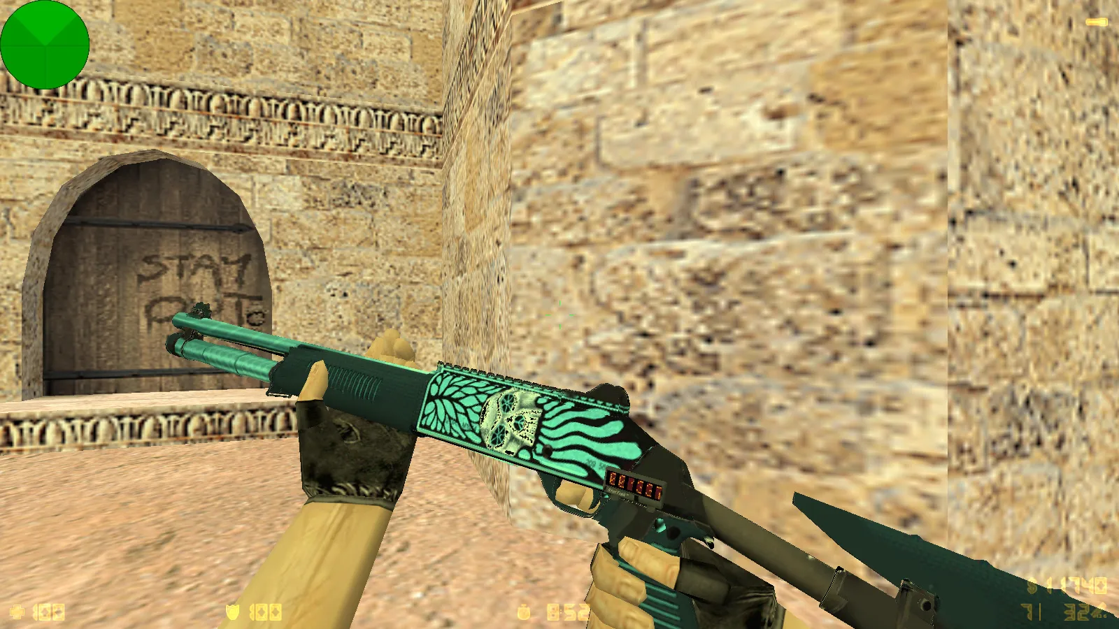 Скриншот  CS 1.6 от LаниWымбал: сборка с 7 допами, скины оружия, красно-синие модели, темное меню и оптимизированный конфиг