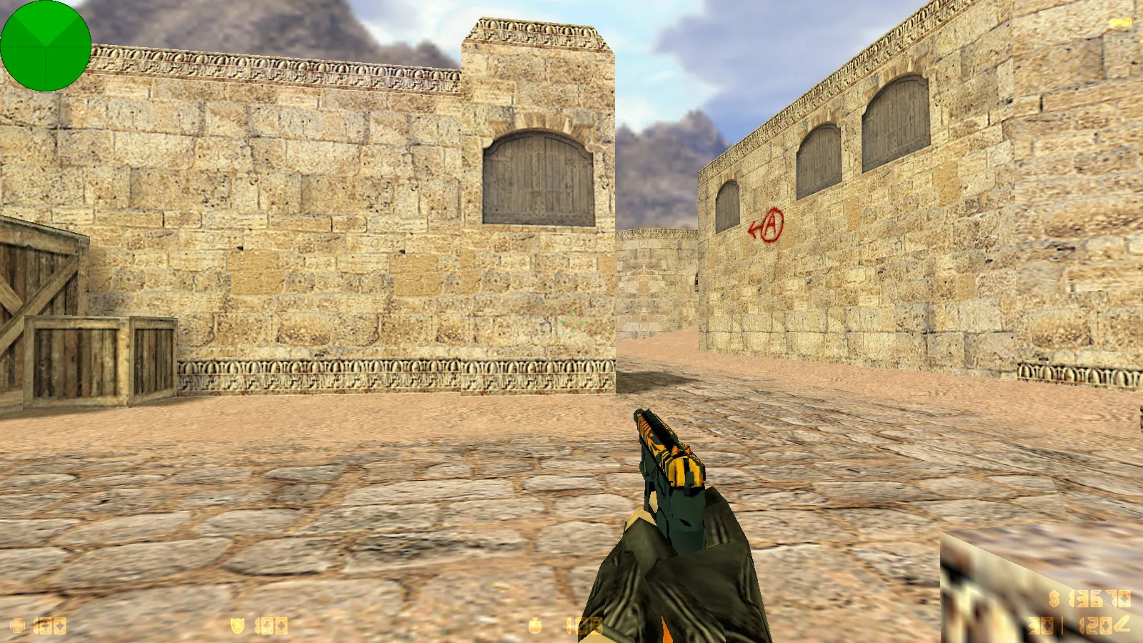 Скриншот  CS 1.6 от LаниWымбал: сборка с 7 допами, скины оружия, красно-синие модели, темное меню и оптимизированный конфиг